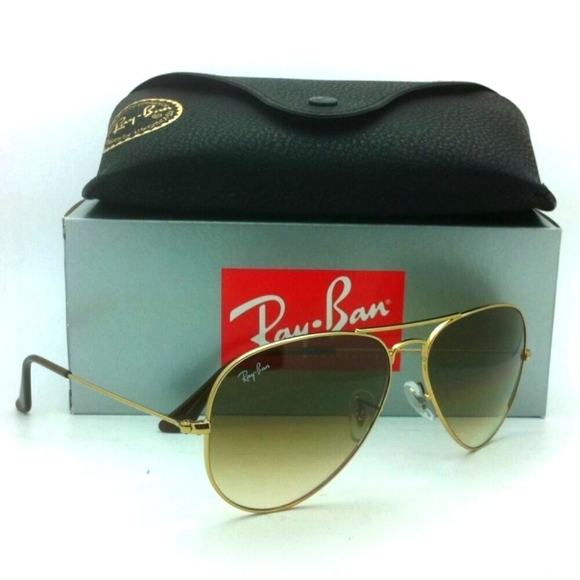 LIKE NEW RayBan Aviator RB3025 Gradient Brown Ray ban Sunglasses - Picture 9 of 13